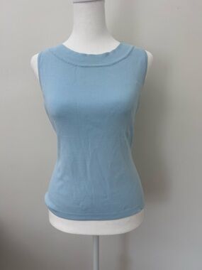 Light Blue Sleeveless Knit Tank